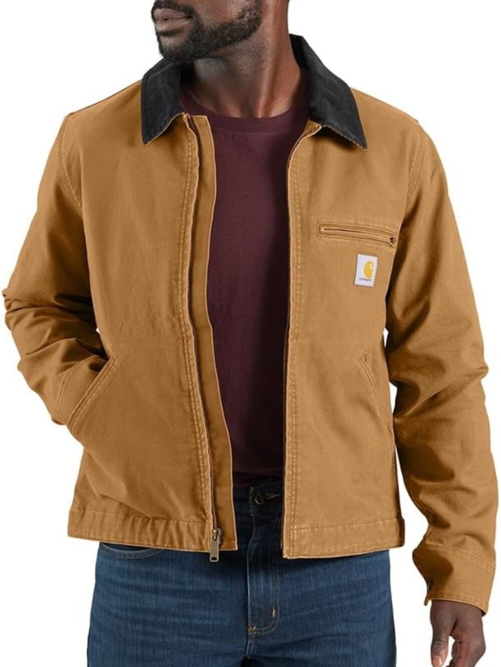 Carhartt Men's Rugged Flex Relaxed Fit Duck Detroit Jacket Brown Size Large NWT - Picture 6 of 6